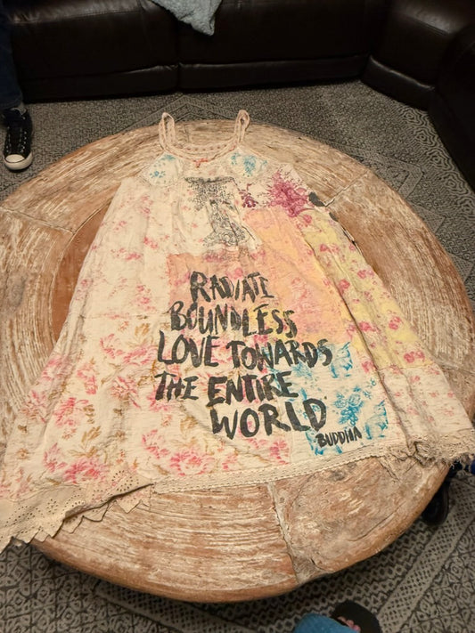 MAGNOLIA PEARL Peace Quilted Buddha Slip Maxi Dress, OS