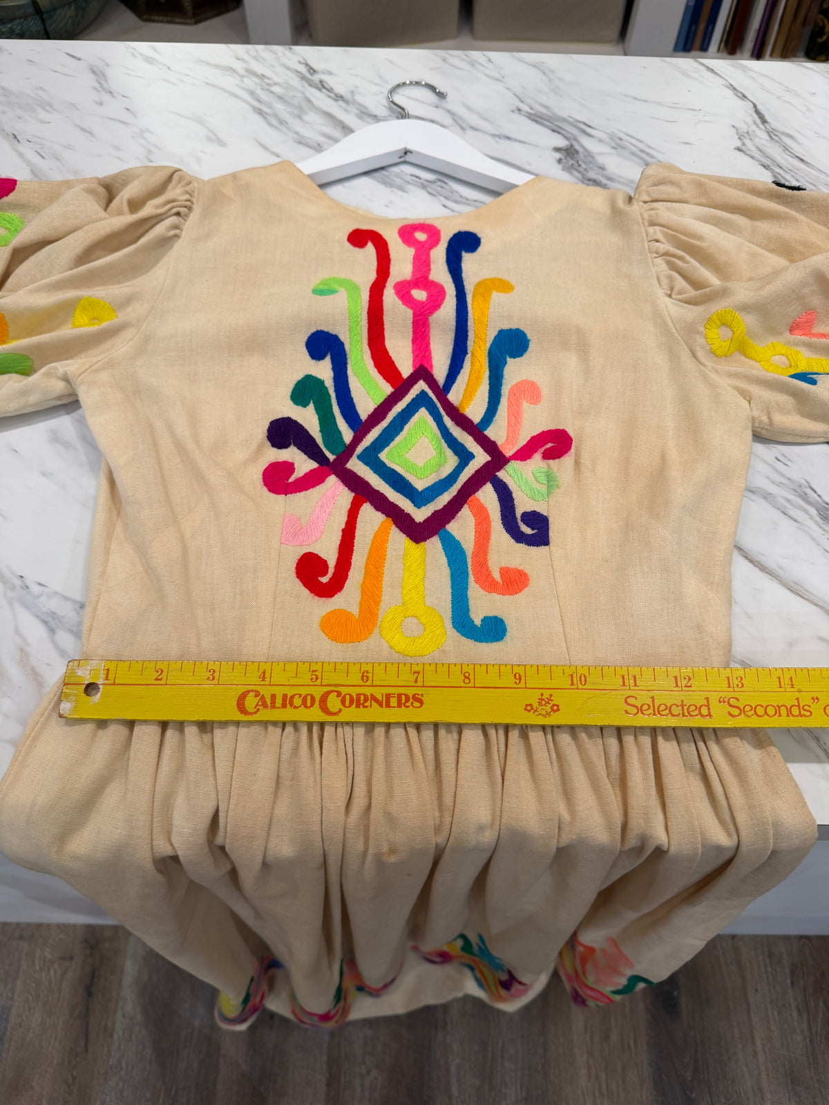 VINTAGE Flower Child Festival Linen Dress 60’s XS