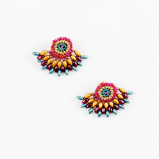 Duo Post Earrings: Moroccan Multi
