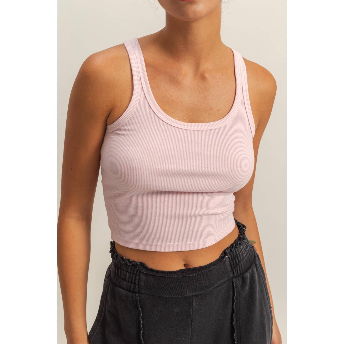 BLACK Scoop Neck Bodycon Tank