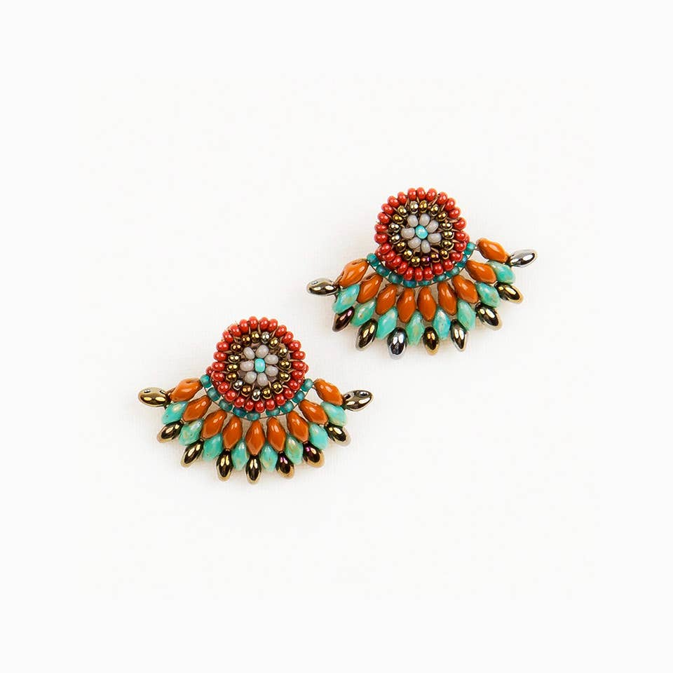 Duo Post Earrings: Turquoise