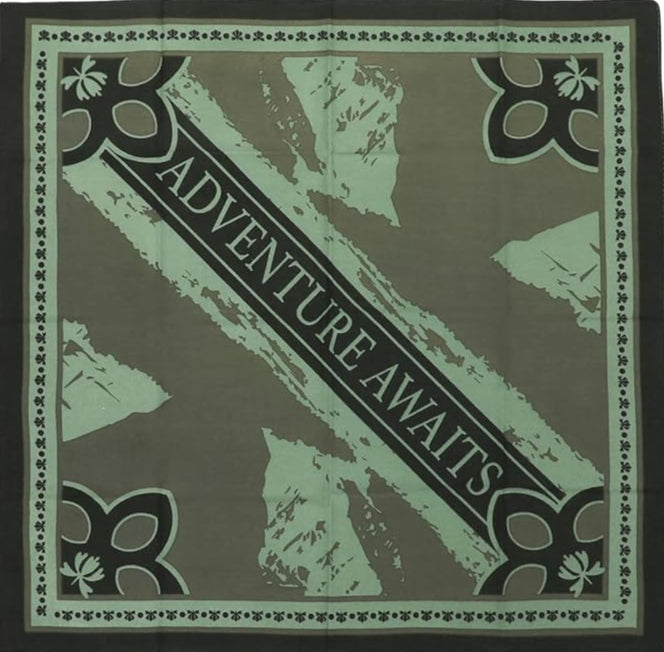 Americana Theme Cotton Bandana ~ Green Adventure Awaits