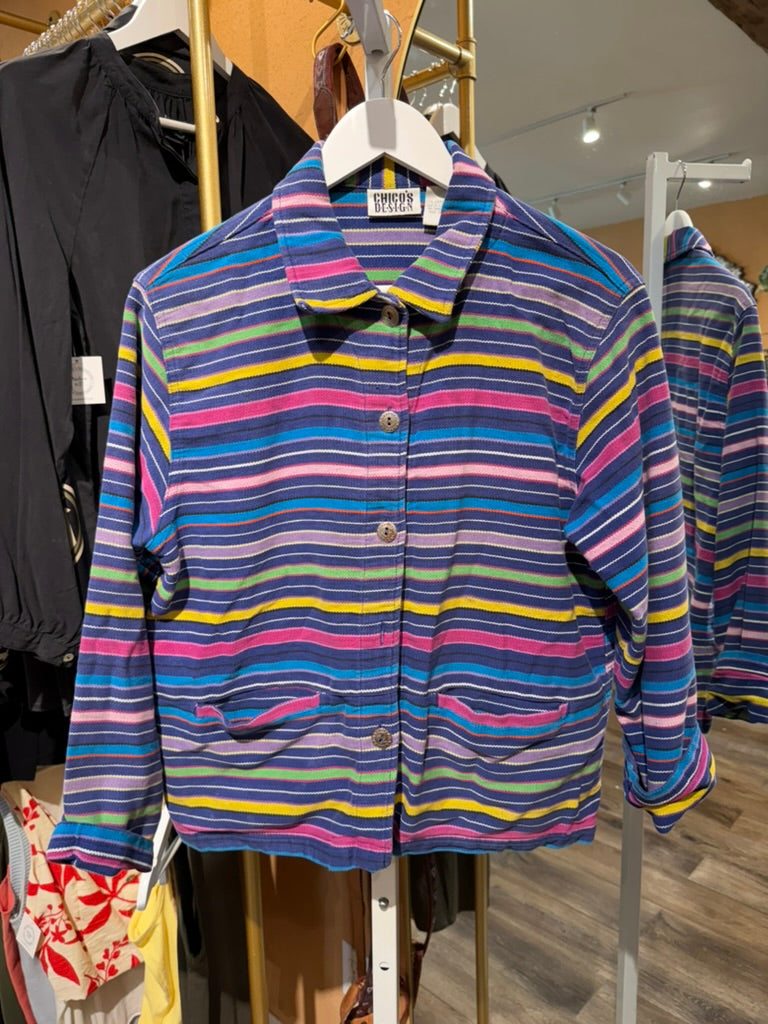 CHICO's Striped Jacket Vintage Southwestern