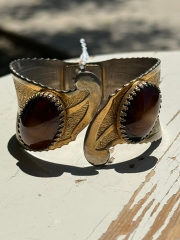 TIGER'S EYE Cuff Hinge Bracelet