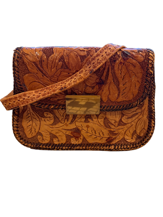 Vintage Hand-tooled Leather Purse