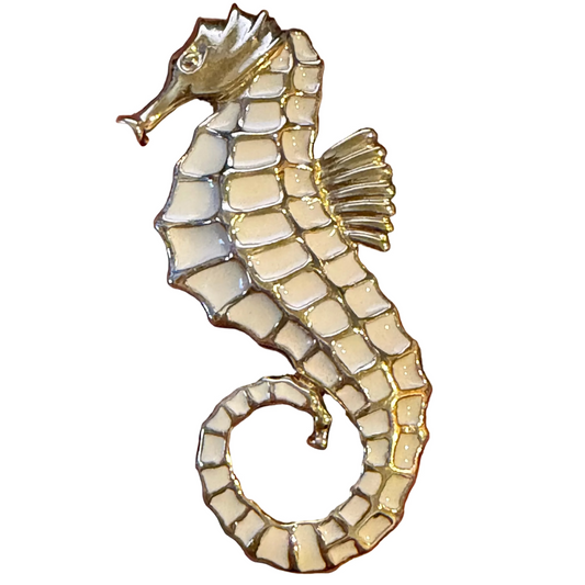 VINTAGE TRIFARI Seahorse Enamel Brooch