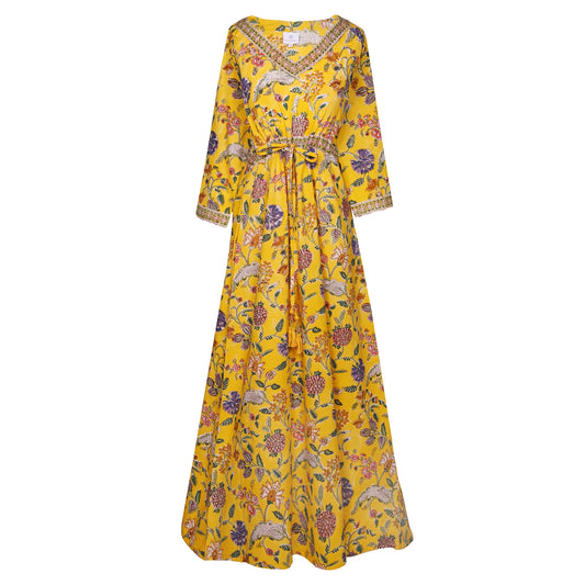 PAX PHILOMENA Alex Canary Maxi Impero Dress