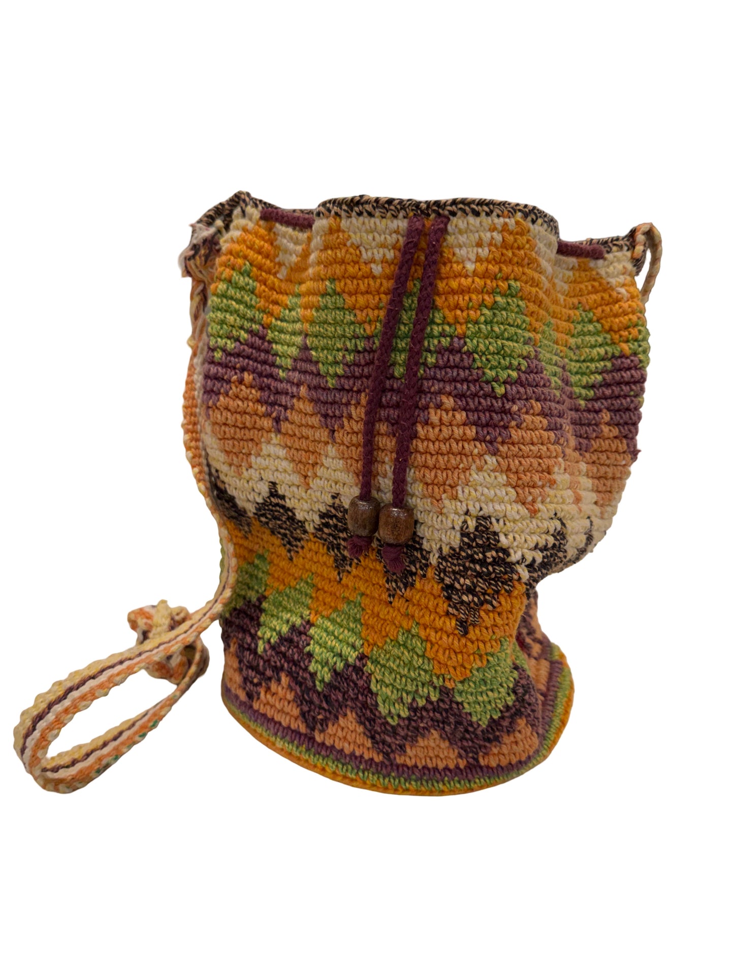 Handmade Crochet Desert Vibe Geometric Tassel Crossbody Bag