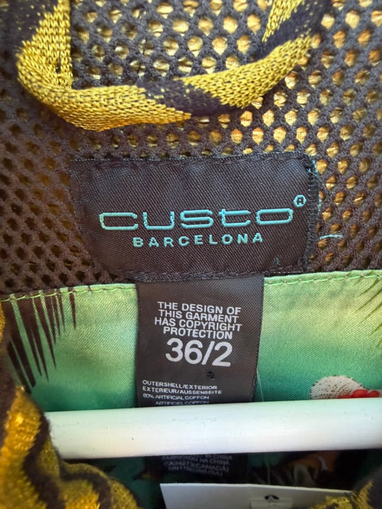 CUSTO BARCELONA Gold & Black 1980s Jacket, Size 2