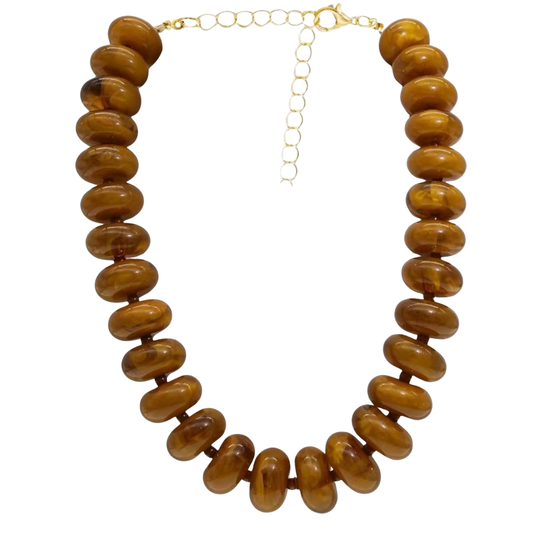 Winton + Waits Bubble Beaded Necklace in Chestnut