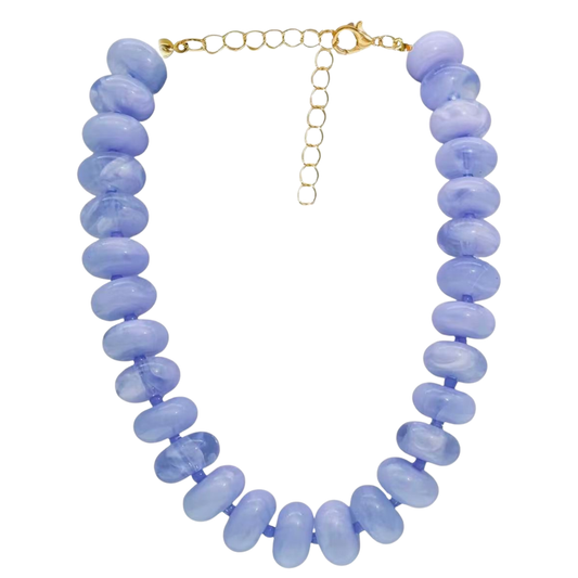 Winton + Waits Bubble Beaded Necklace in Periwinkle
