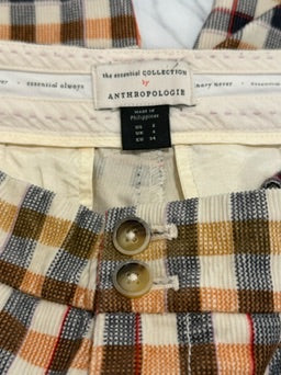 ANTHROPOLOGIE Plaid Pants, Size 2