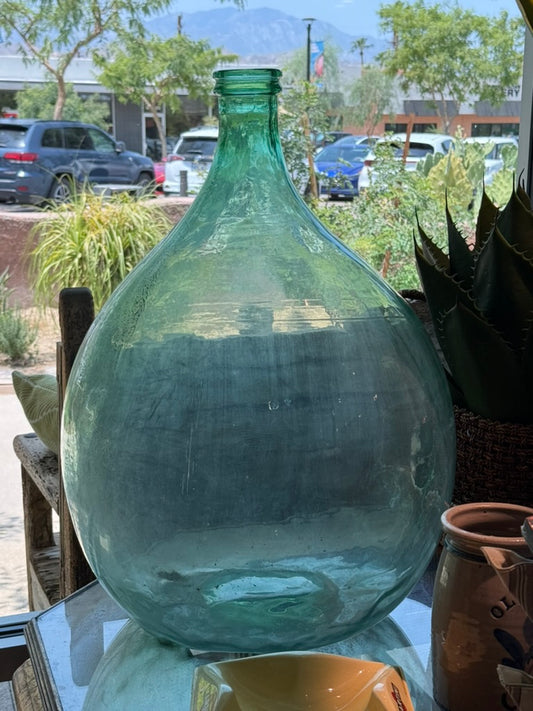 Vintage Demijohn XL Green Bottle, Decorative