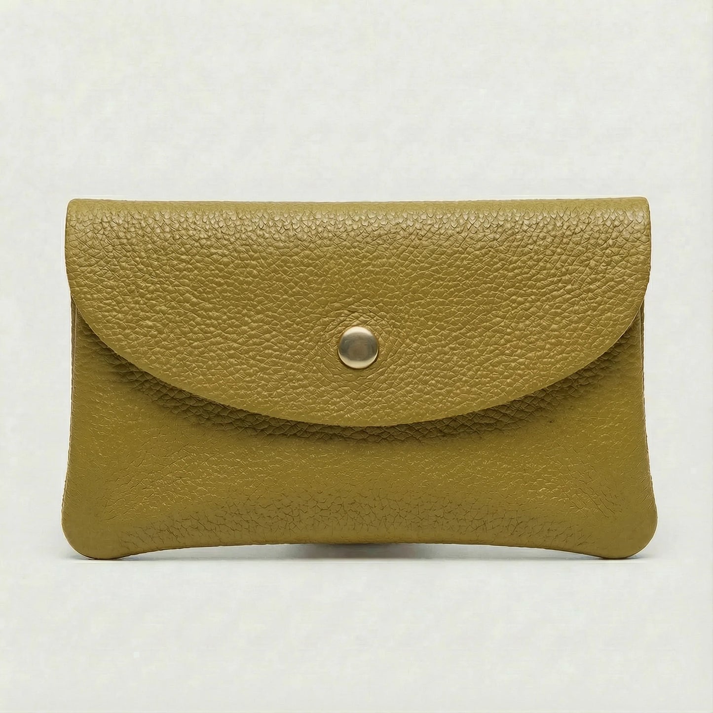 Leather Small Wallet in CHARTREUSE