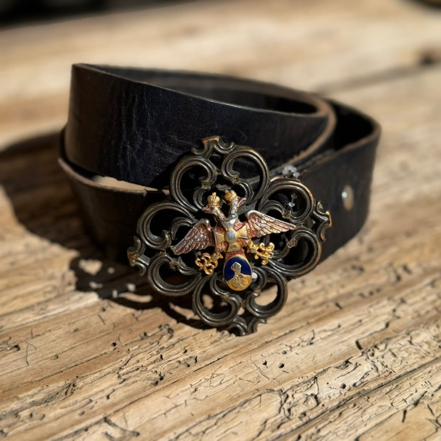 FRED SEGAL Vintage Black Leather Belt