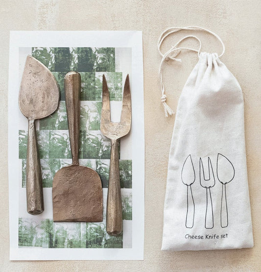 HAND FORGED METAL CHEESE SET