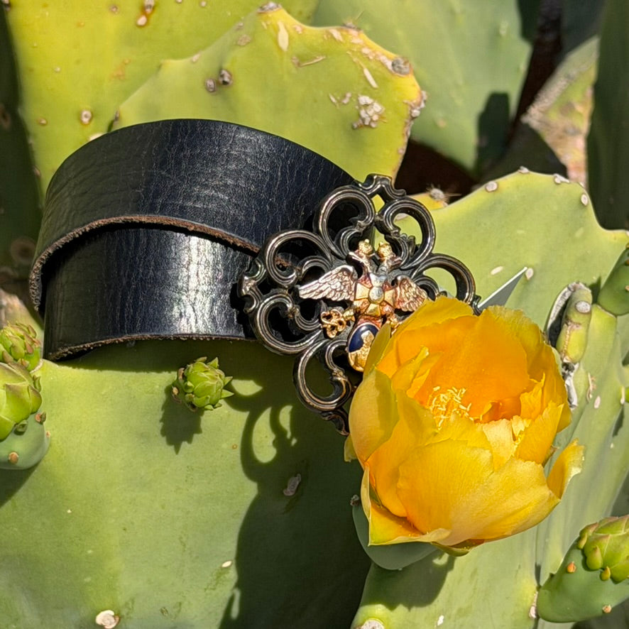 FRED SEGAL Vintage Black Leather Belt