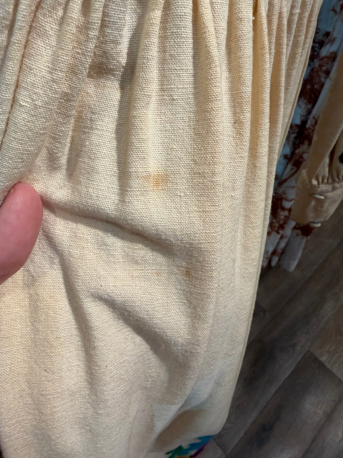 VINTAGE Flower Child Festival Linen Dress 60’s XS