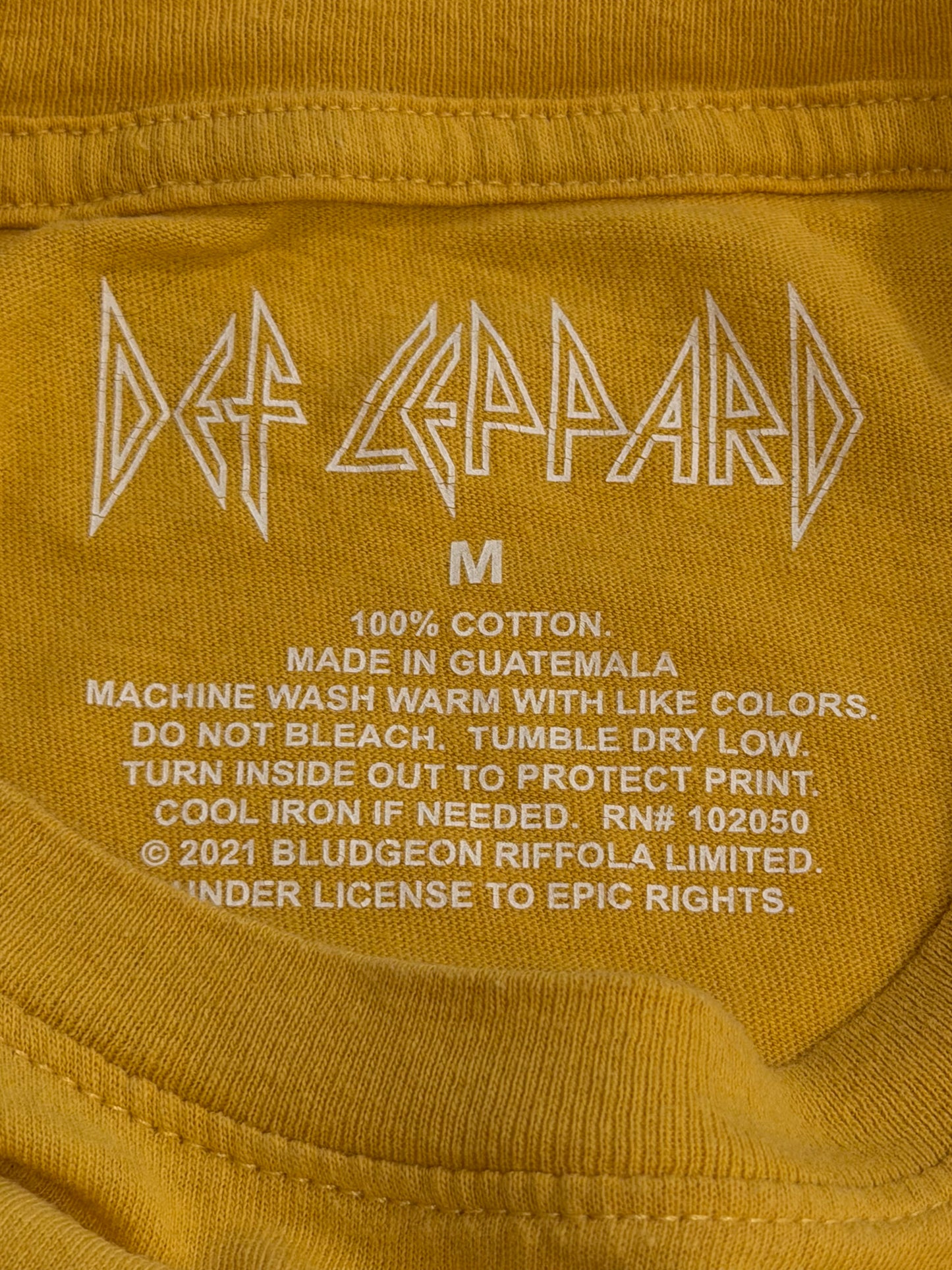 Def Leppard Gold Short Sleeve Cotton Tee M
