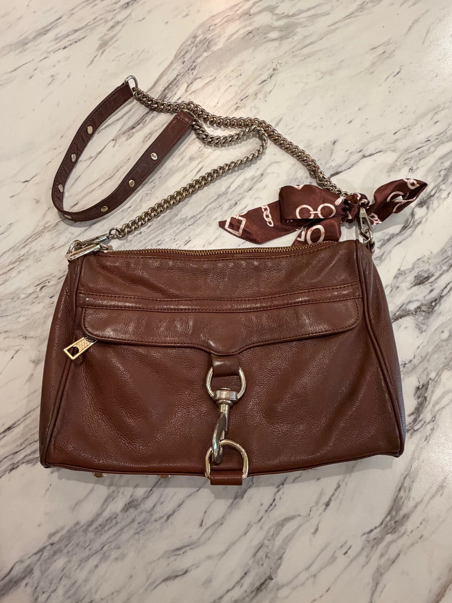 REBECCA MINKOFF MAC Brown Leather Gold Hardware Bag