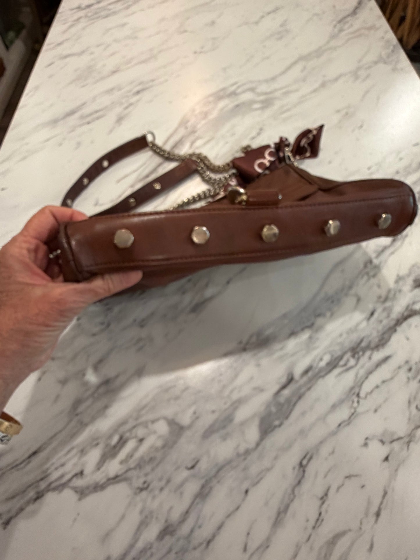 REBECCA MINKOFF MAC Brown Leather Gold Hardware Bag
