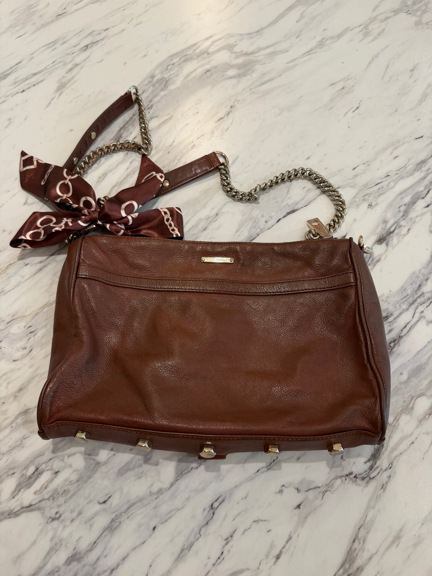 REBECCA MINKOFF MAC Brown Leather Gold Hardware Bag
