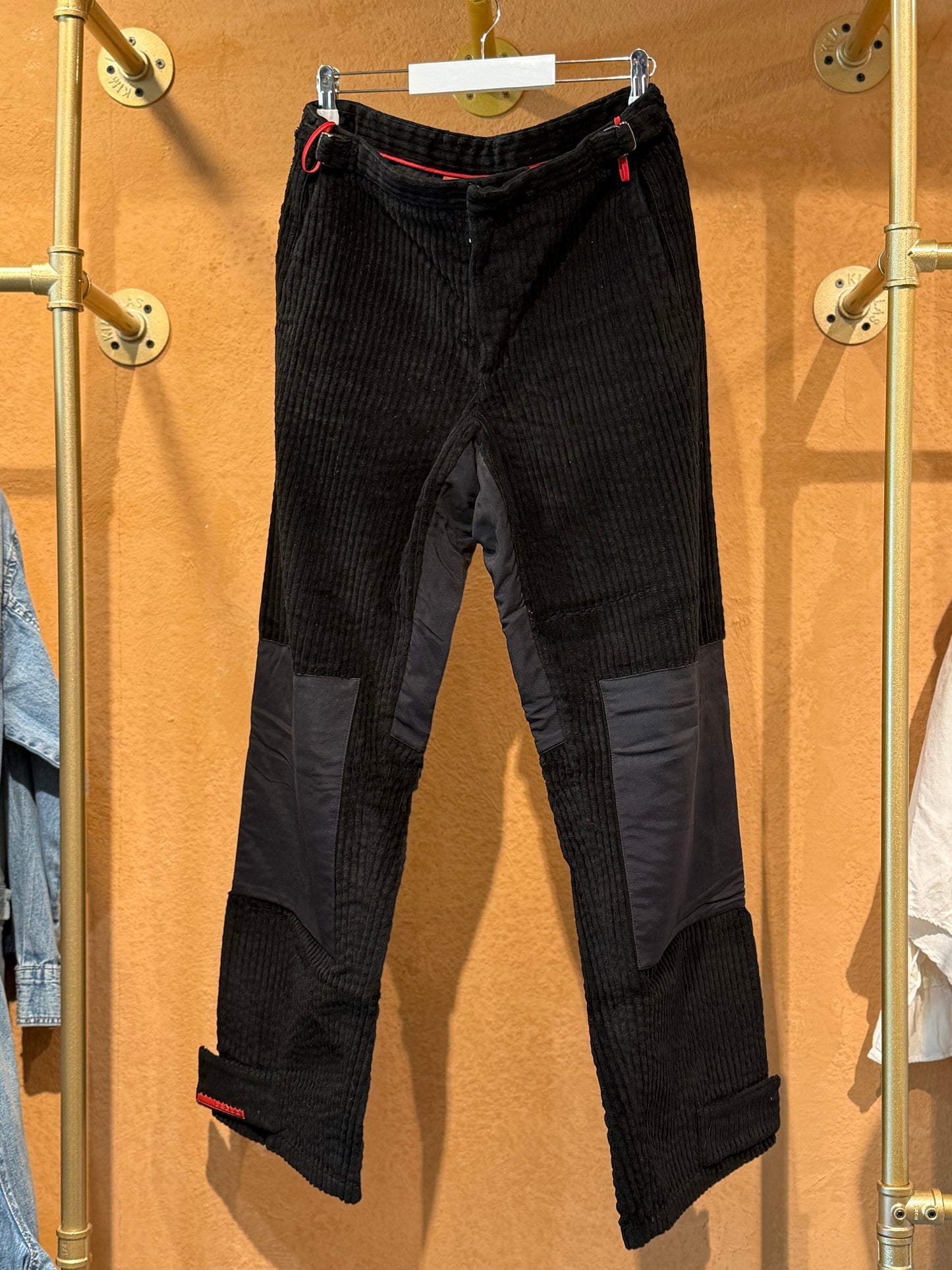 PRADA Prada Sport Black Corduroy SNOWBOARD Pants, Made in Italy