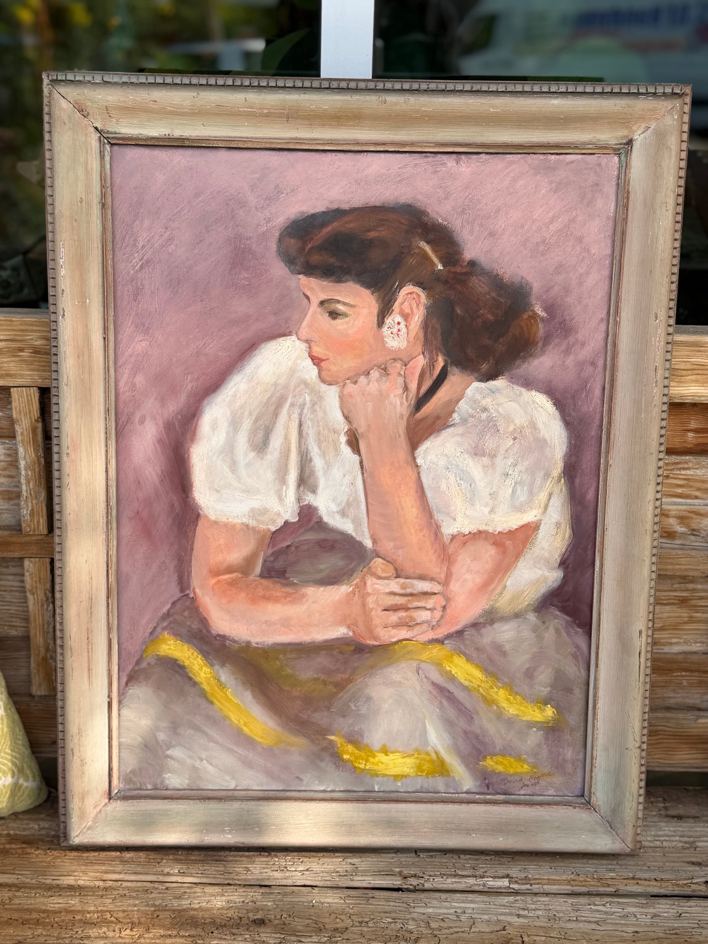 VINTAGE OIL PAINTING, Woman 1949