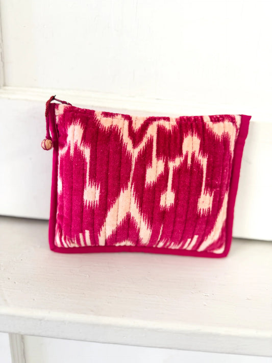 Velvet Makeup Zip Pouch, Asst. Colors!