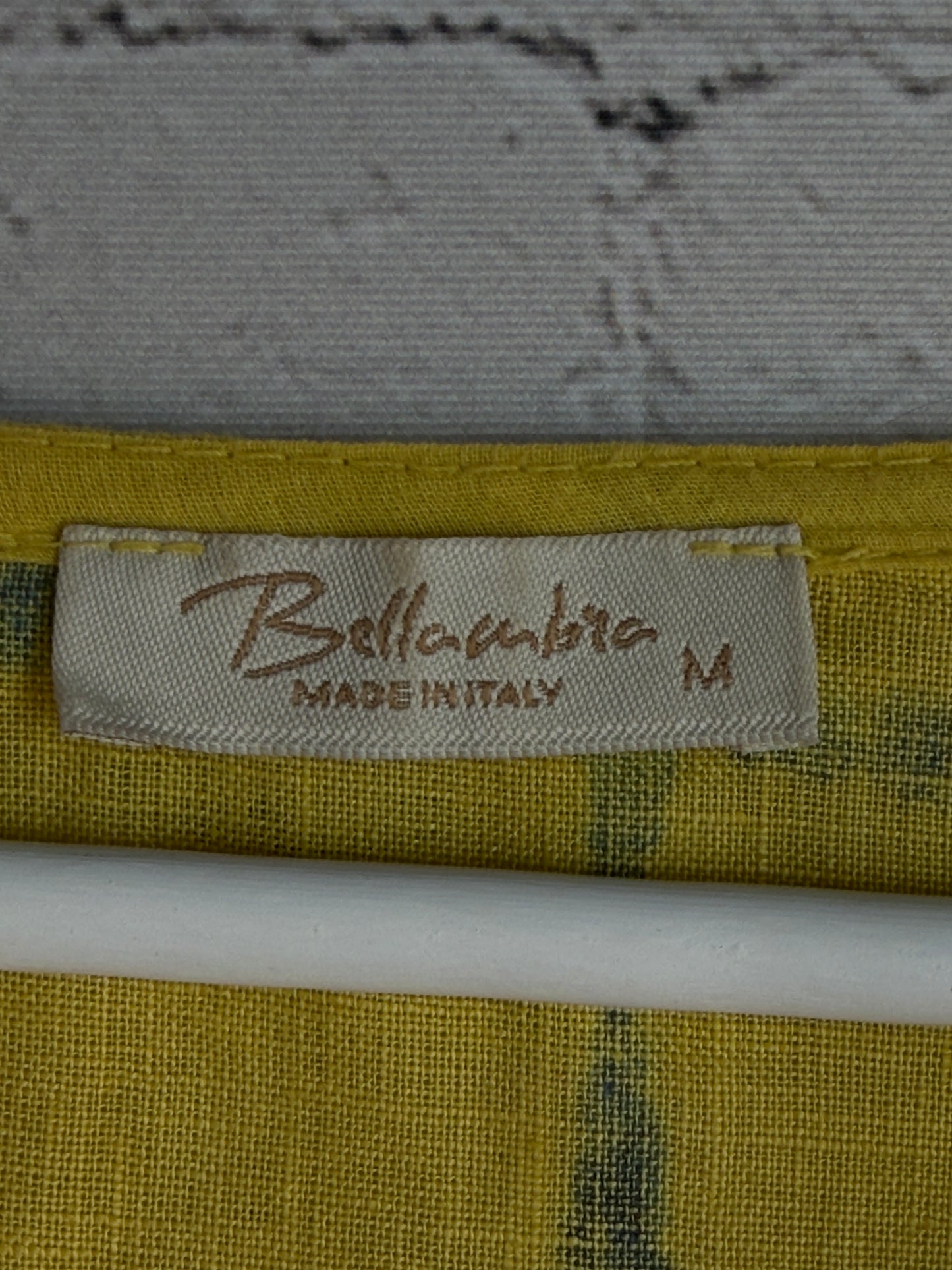 MADE IN ITALY Yellow & Green Linen Tie Dye Top