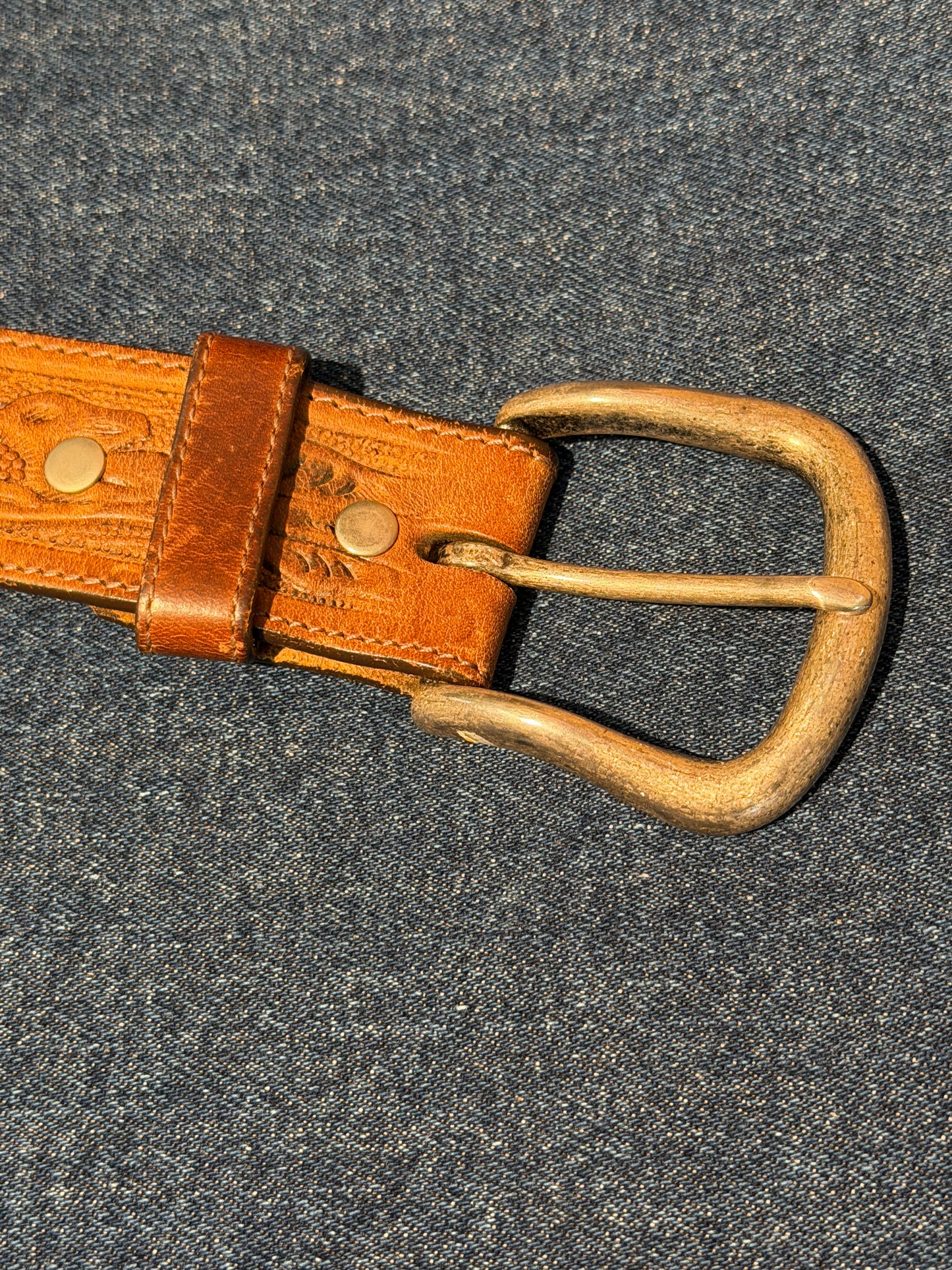 Vintage Leegin Western Leather Belt – Made in USA – Size 34