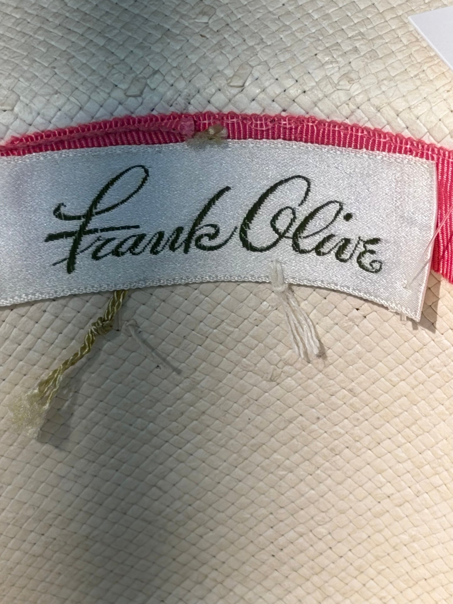 Vintage Paper Straw Hat FRANK OLIVE