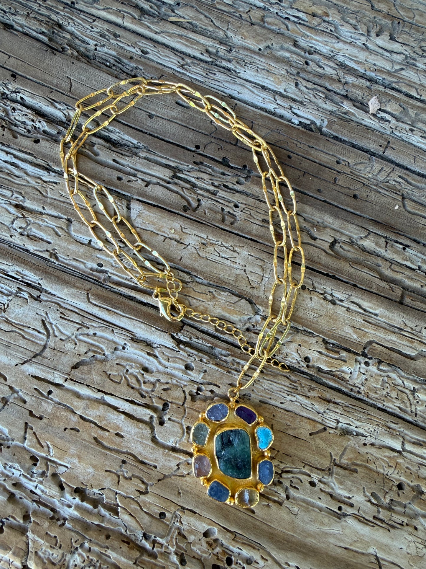 Winton + Waits  Gemstone Cluster Necklace