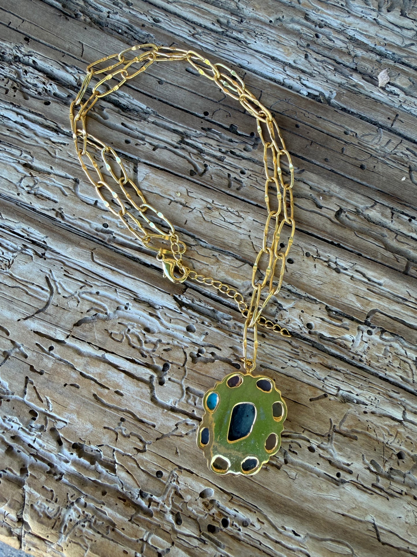 Winton + Waits  Gemstone Cluster Necklace