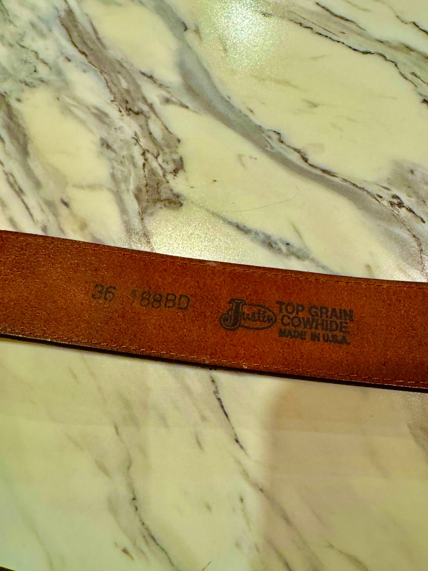 VINTAGE Justin Leather Belt (Size 36)