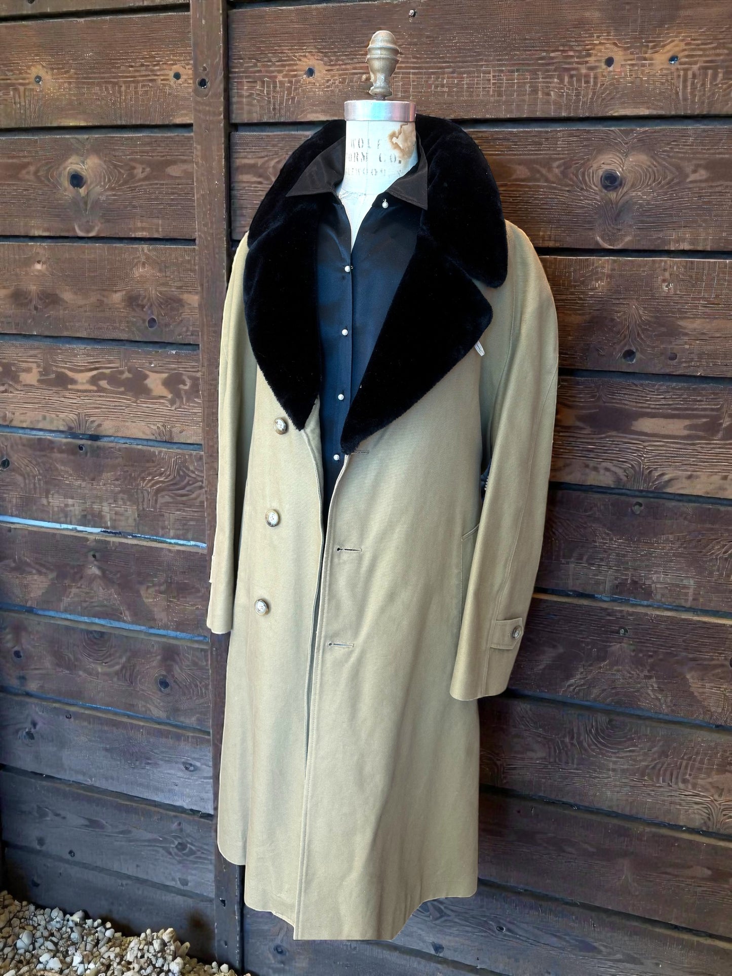 VINTAGE Christian Dior Monsieur Trenchcoat w/Fur Collar & Liner