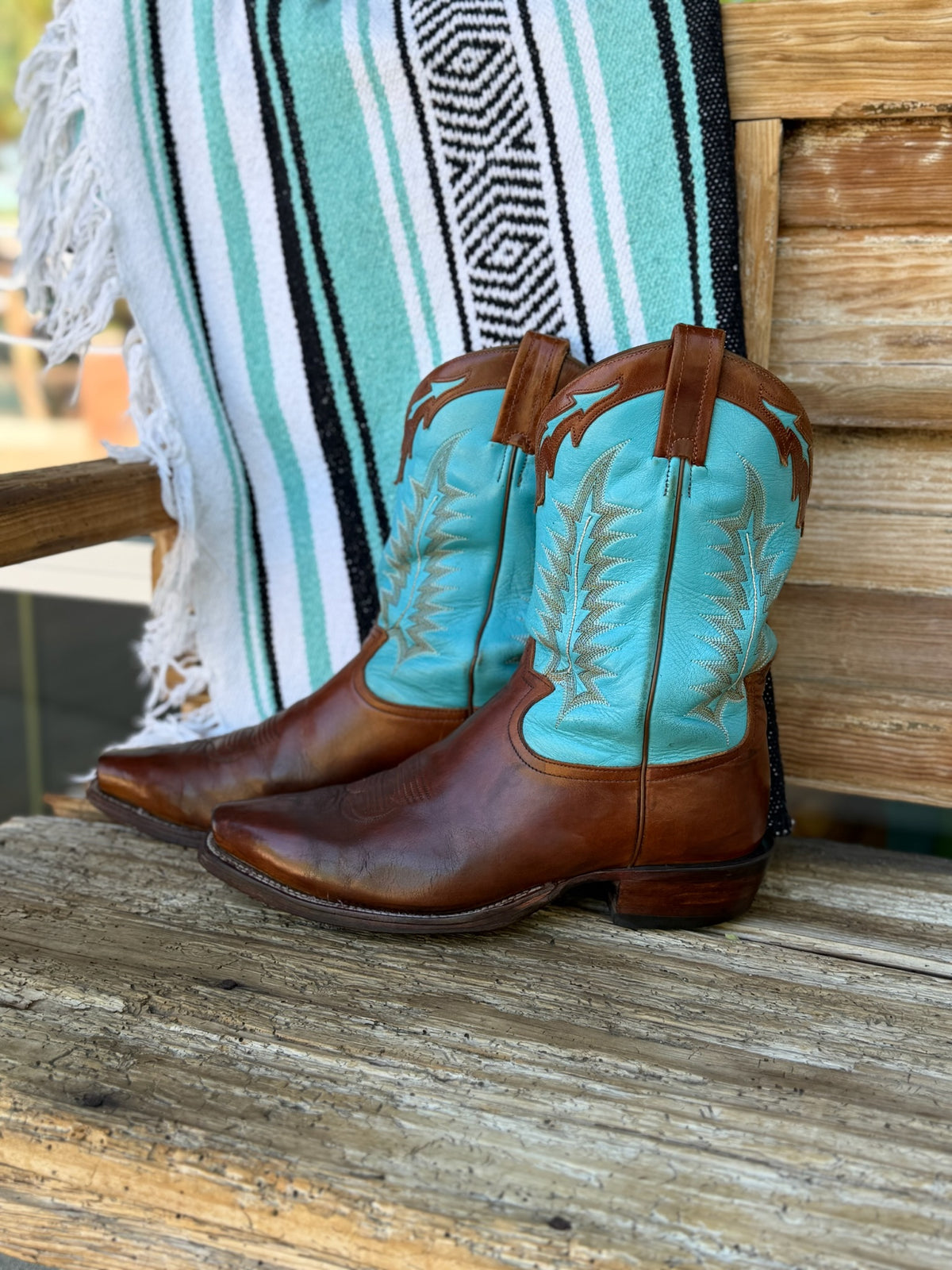 Tony Lama Men's Boots Brown/Turquoise