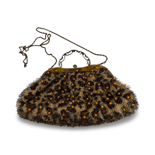 VINTAGE Leopard Embellished Evening Bag
