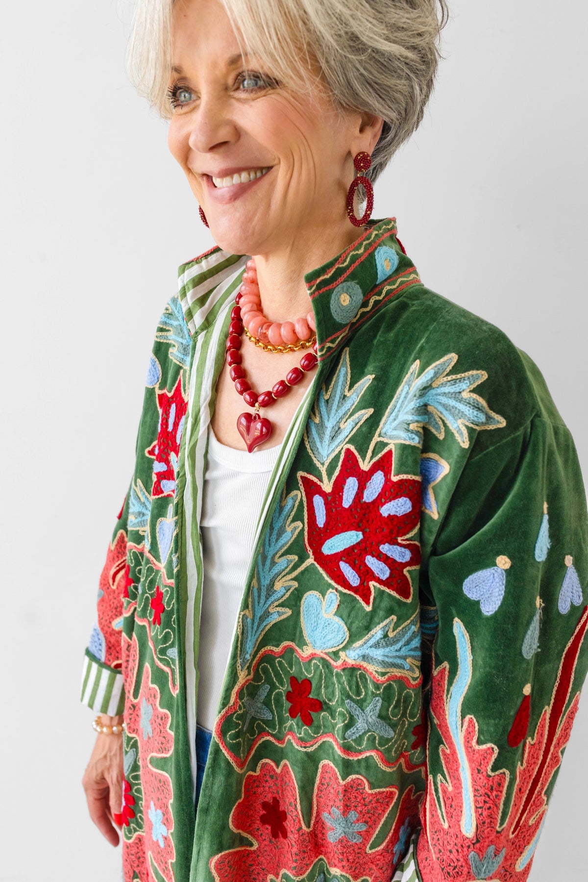 W&W Kalidescope Velvet Duster Suzhani
