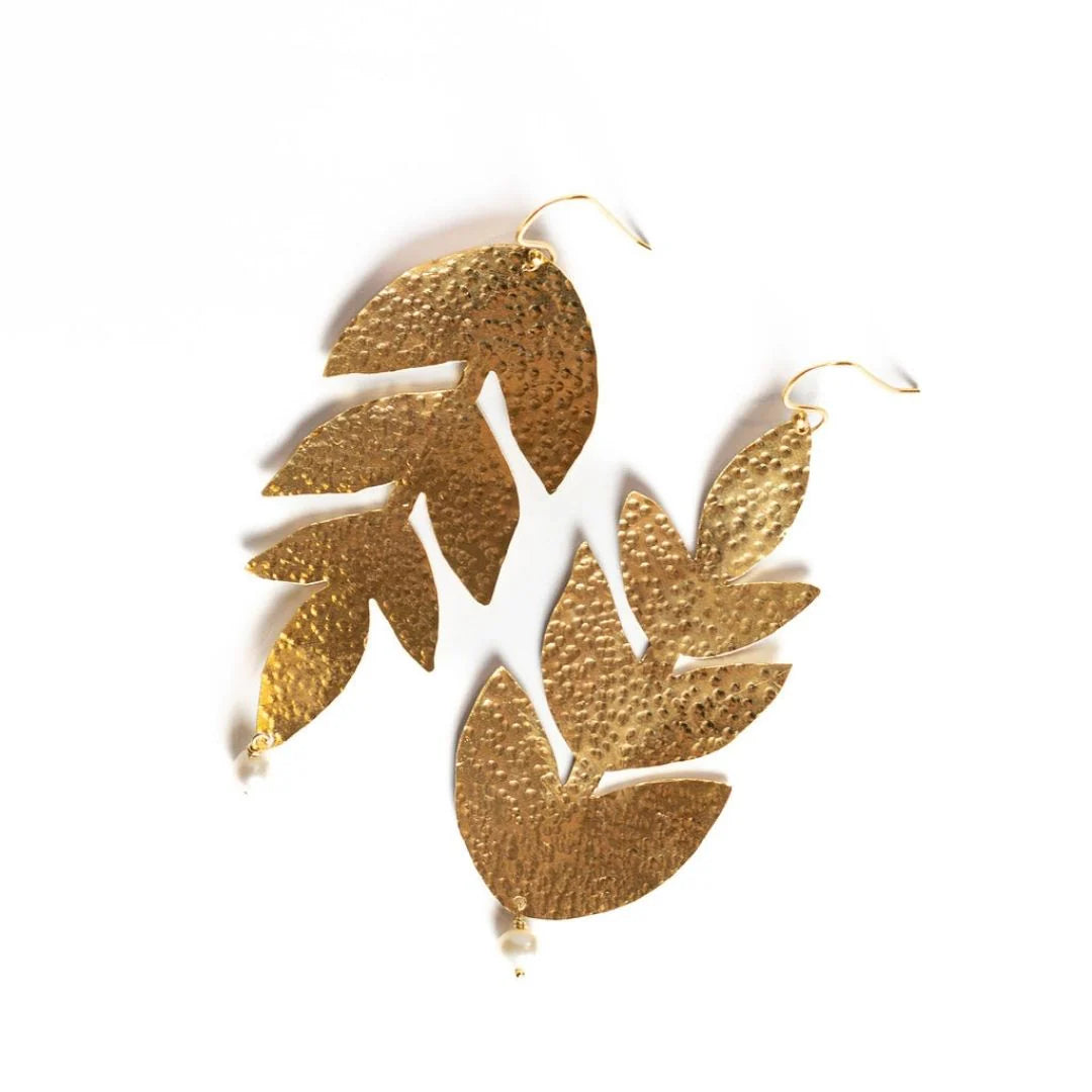 Pearl Leaf Earring by Winton & Waits