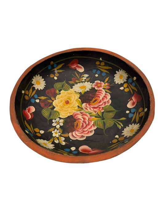 VINTAGE Hand-Painted BATEA Bowl, Mexico 12"