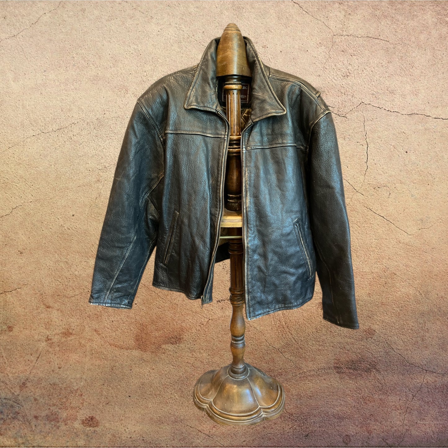 VINTAGE ANDREW MARC Mens Leather Bomber Jacket Medium
