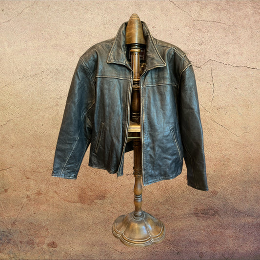 VINTAGE ANDREW MARC Mens Leather Bomber Jacket Medium