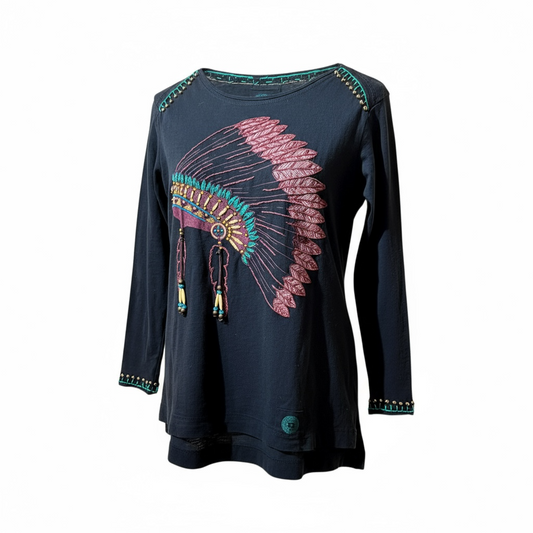 DOUBLE D RANCH Long Sleeve Indian Embroidered, XS