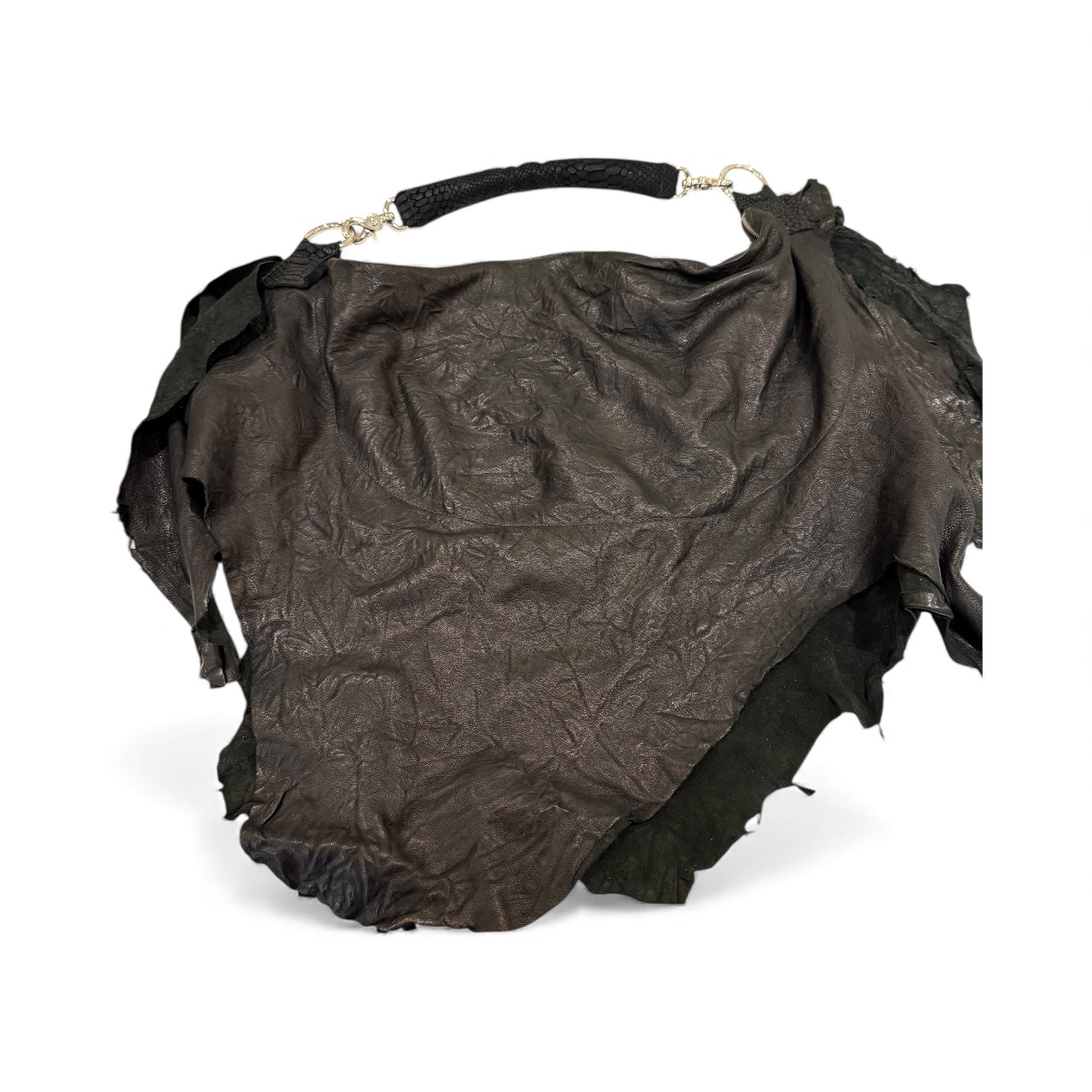 Black Bohemian Leather Bag by ALLISON BURNS