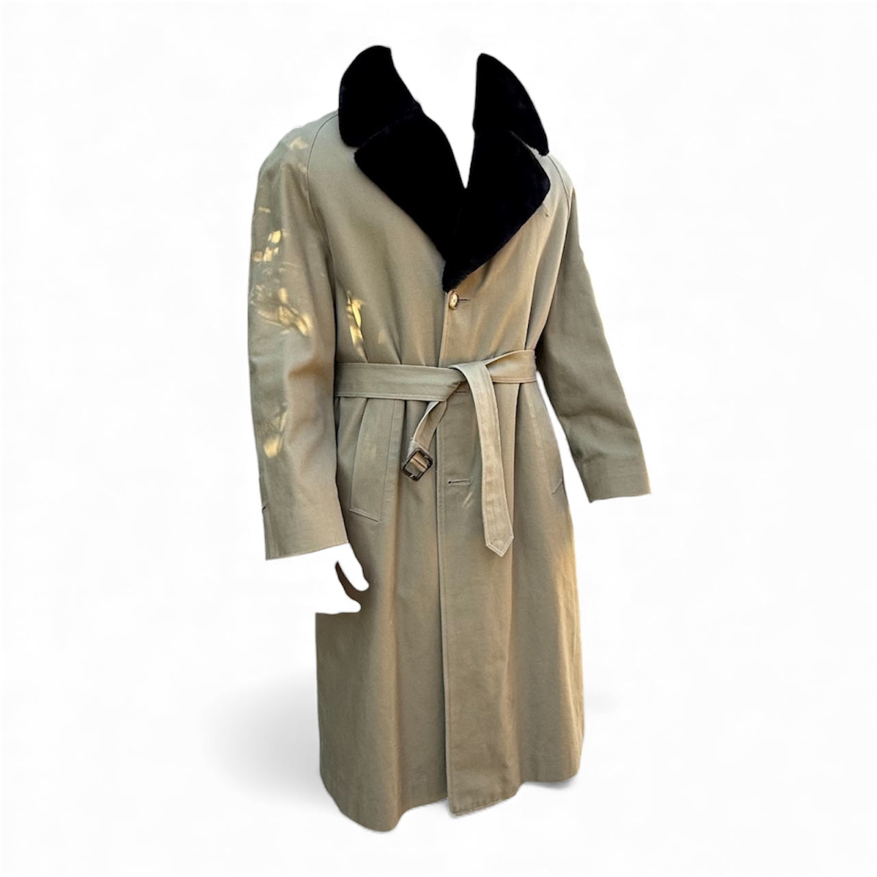 VINTAGE Christian Dior Monsieur Trenchcoat w/Fur Collar & Liner