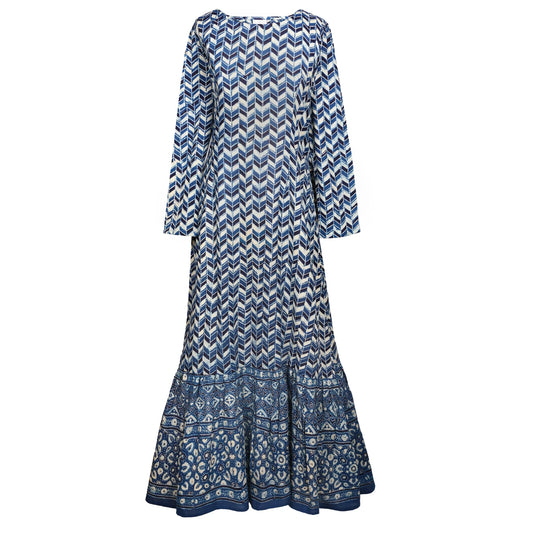 PAX PHILOMENA Prisma Indigo Mermaid Maxi Dress