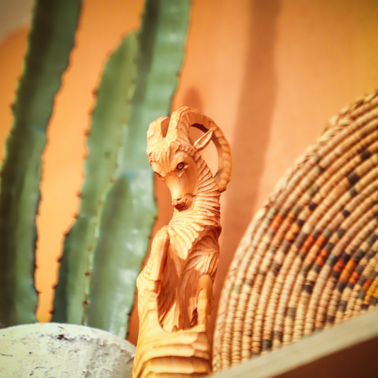 Hand-carved Wooden Big Horn Sheep