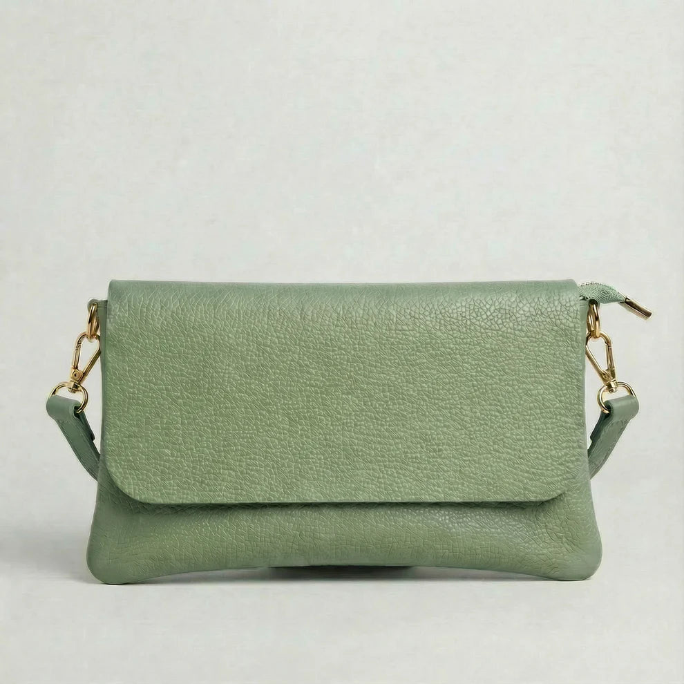 Crossbody Italian Pebble Leather SPRUCE