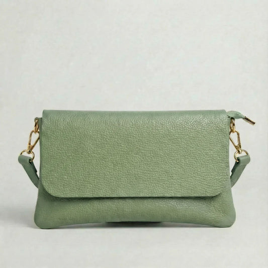 Crossbody Italian Pebble Leather SPRUCE